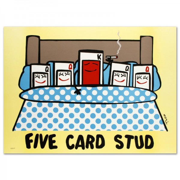 Five Card Stud Limited Edition Lithograph by Todd Goldman