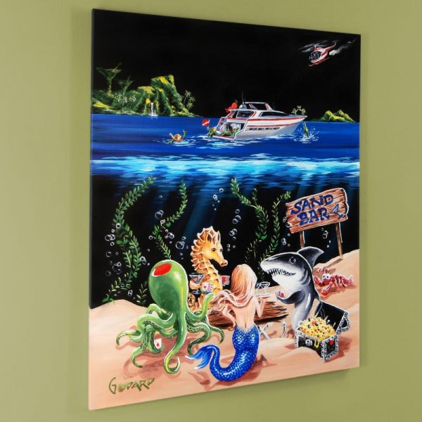 Sand Bar 1 Mural LIMITED EDITION Hand-Embellished Giclee on Canvas (42" x 53") by Michael Godard