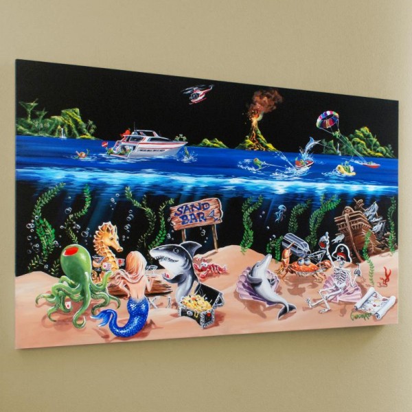 Sand Bar Limited Edition Hand-Embellished Giclee on Canvas (45" x 28") by Michael Godard