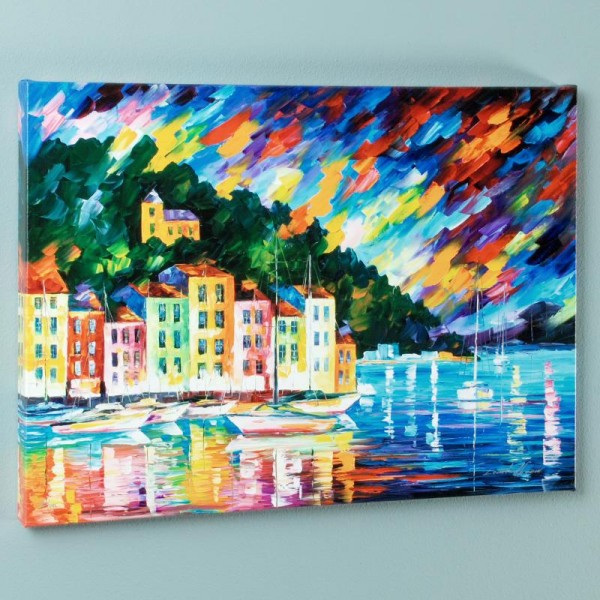 Portofino Harbor - Italy LIMITED EDITION Giclee on Canvas by Leonid Afremov