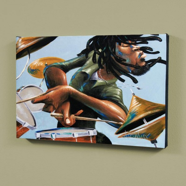 Dreads And Drums LIMITED EDITION Giclee on Canvas by David Garibaldi