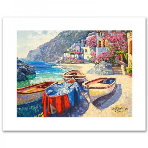 Memories of Capri Limited Edition Hand Embellished Giclee on Canvas by Howard Behrens! Numbered and Hand Signed with Certificate of Authenticity!