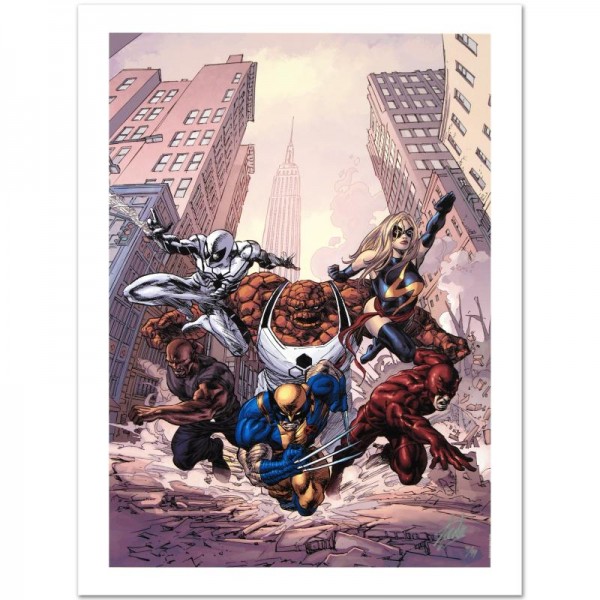New Avengers #17 Limited Edition Giclee on Canvas by Mike Deodato Jr. and Marvel Comics! Numbered and Hand Signed by Stan Lee! Includes Certificate of Authenticity!