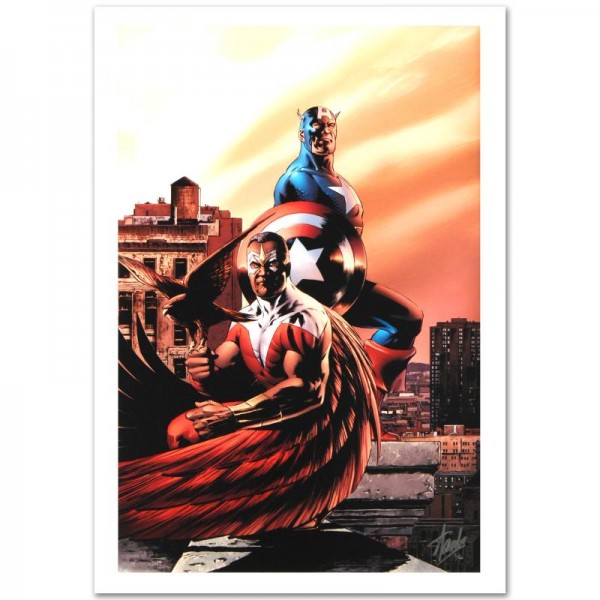 Captain America & The Falcon #5 Limited Edition Giclee on Canvas by Steve Epting and Marvel Comics! Numbered and Hand Signed by Stan Lee! Includes Certificate of Authenticity!