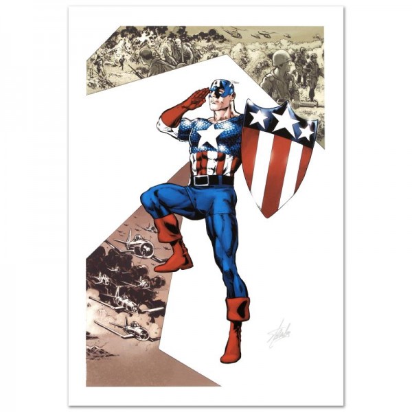 Captain America Corps #2 Limited Edition Giclee on Canvas by Phil Jimenez and Marvel Comics! Numbered and Hand Signed by Stan Lee! Includes Certificate of Authenticity!