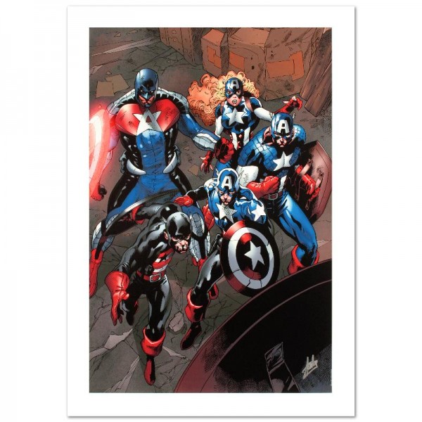 Captain America Corps #2 Limited Edition Giclee on Canvas by Phil Briones and Marvel Comics! Numbered and Hand Signed by Stan Lee! Includes Certificate of Authenticity!