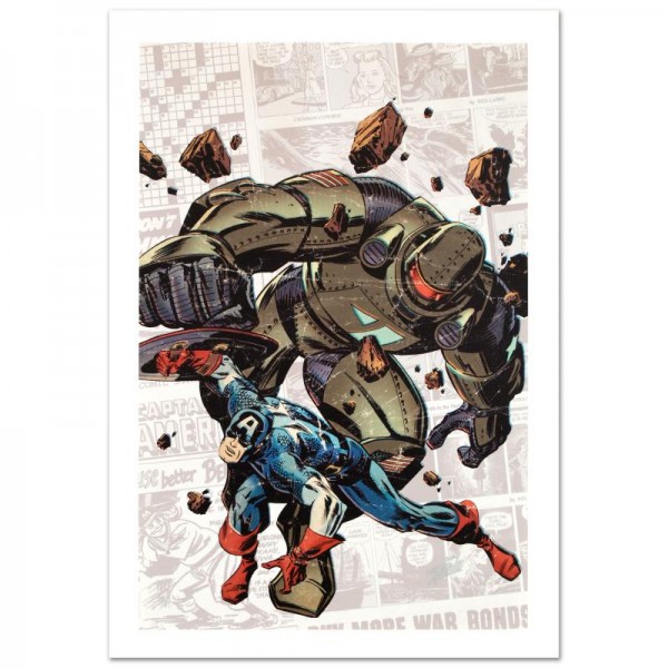 Captain America: The 1940s Newspaper Strip #2 Limited Edition Giclee on Canvas by Butch Guice and Marvel Comics! Numbered and Hand Signed by Stan Lee! Includes Certificate of Authenticity!