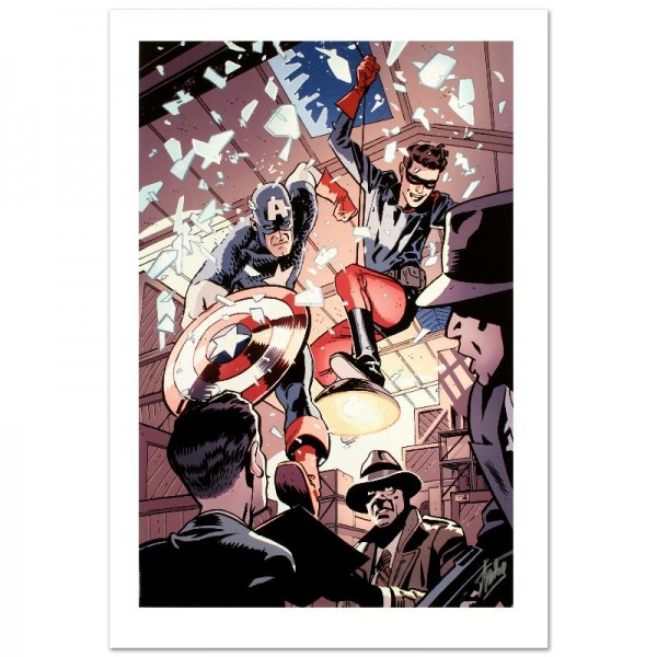 Captain America and Bucky #621 Limited Edition Giclee on Canvas by Chris Samnee and Marvel Comics! Numbered and Hand Signed by Stan Lee! Includes Certificate of Authenticity!