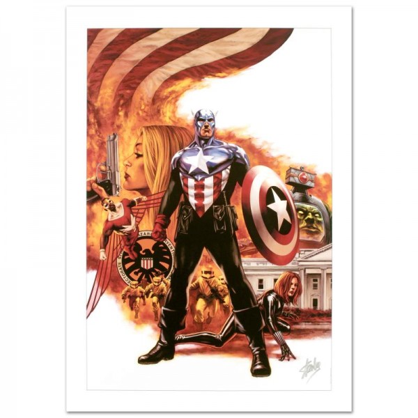 Captain America #41 Limited Edition Giclee on Canvas by Steve Epting and Marvel Comics! Numbered and Hand Signed by Stan Lee! Includes Certificate of Authenticity!