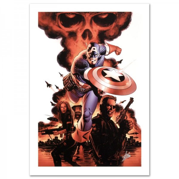 Captain America #1 Limited Edition Giclee on Canvas by Steve Epting and Marvel Comics! Numbered and Hand Signed by Stan Lee! Includes Certificate of Authenticity!
