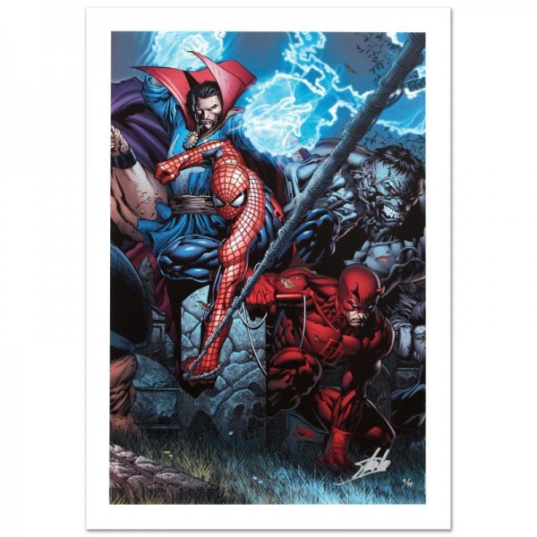 Ultimatum #4 Limited Edition Giclee on Canvas by David Finch and Marvel Comics! Numbered and Hand Signed by Stan Lee! Includes Certificate of Authenticity!