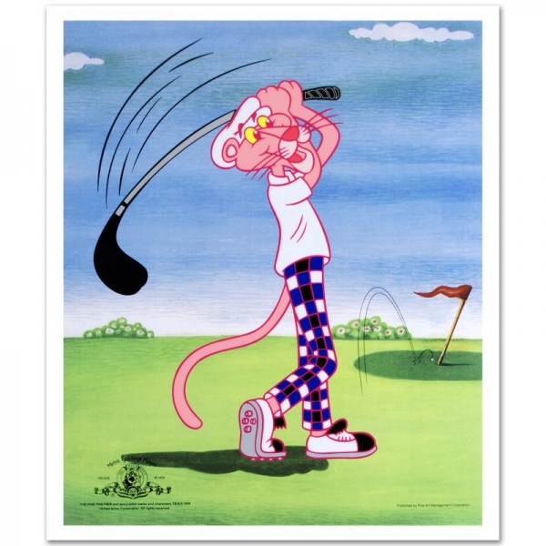 Pink Panther Golfing Limited Edition Sericel Officially Licensed by MGM and United Artists Corporation! Includes Certificate of Authenticity!