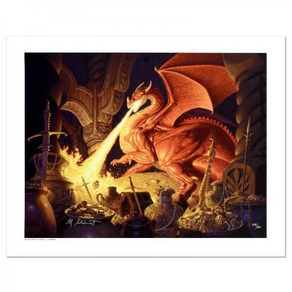 Smaug Limited Edition Giclee on Canvas by The Brothers Hildebrandt! Numbered and Hand Signed by Greg Hildebrandt! Includes Certificate of Authenticity!