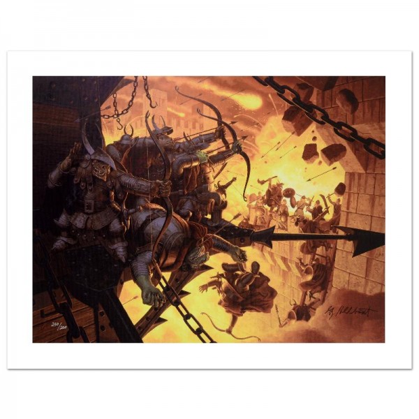The Siege Of Minas Tirith Limited Edition Giclee on Canvas by The Brothers Hildebrandt! Numbered and Hand Signed by Greg Hildebrandt! Includes Certificate of Authenticity!