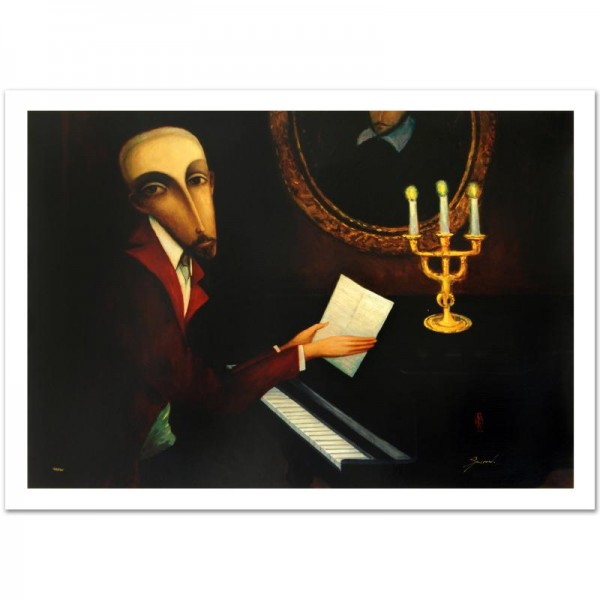 Legendary Russian Artist Sergey Smirnov (1953-2006)! "Tchaikovsky" Limited Edition Mixed Media on Canvas (40.5" x 30")