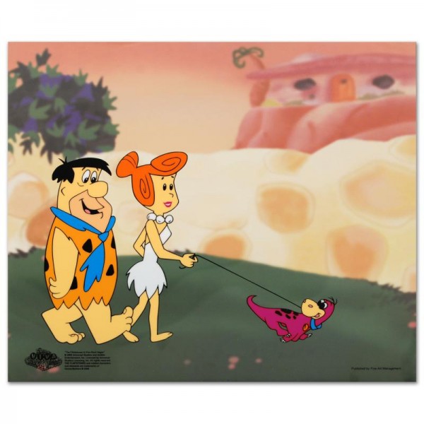The Flintstones Walking Dino Limited Edition Sericel from the Popular Animated Series The Flintstones with Certificate of Authenticity!
