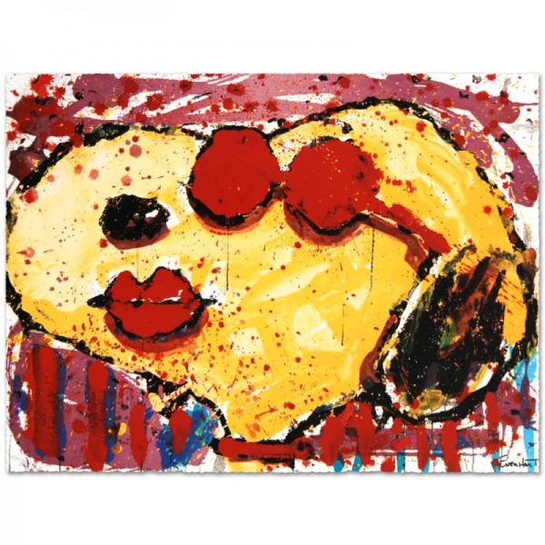 Very Cool Dog Lips in Brentwood Limited Edition Hand Pulled Original Lithograph by Renowned Charles Schulz Protege
