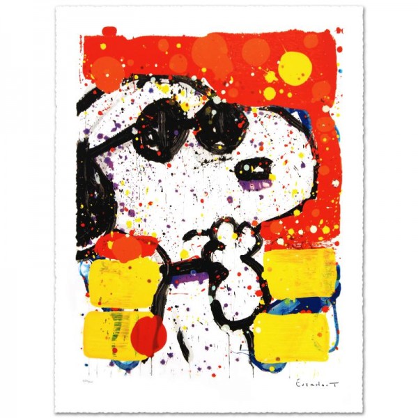 Cool & Intelligent Limited Edition Hand Pulled Original Lithograph by Renowned Charles Schulz Protege