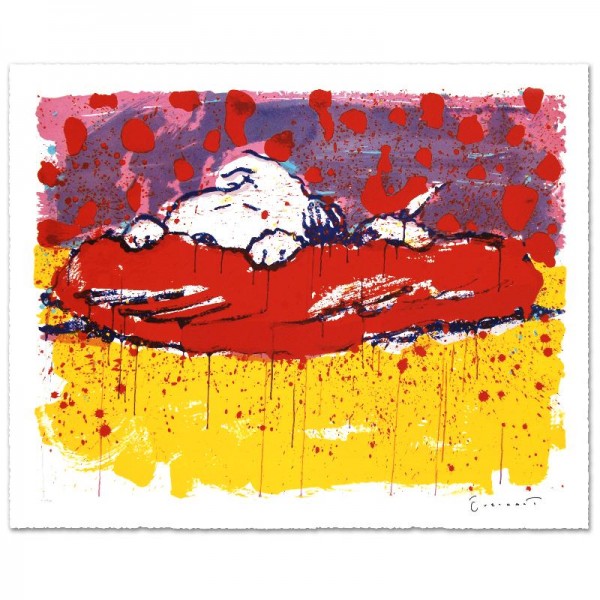 Pig Out Limited Edition Hand Pulled Original Lithograph by Renowned Charles Schulz Protege