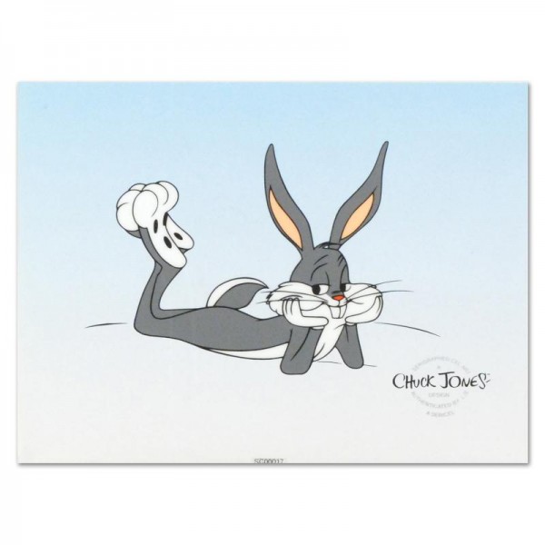 Bugs Bunny Lying Down Limited Edition Sericel by Chuck Jones (1912-2002)! Includes Certificate of Authenticity!