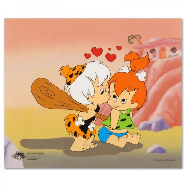 Pebbles and Bam Bam Limited Edition Sericel from the Popular Animated Series The Flintstones! Includes Certificate of Authenticity!
