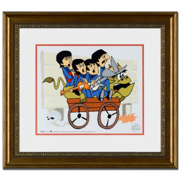 The Beatles: Bullride Limited Edition Sericel Recreated From The Beatles Saturday Morning Cartoon Series! Includes Certificate of Authenticity and Official DenniLu Company Stamp! Custom Framed and Ready to Hang!