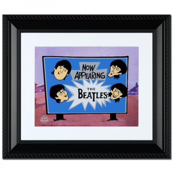 Now Appearing: The Beatles! Limited Edition Sericel Recreated From The Beatles Saturday Morning Cartoon Series! Includes Certificate of Authenticity and Official DenniLu Company Stamp! Custom Framed and Ready to Hang!