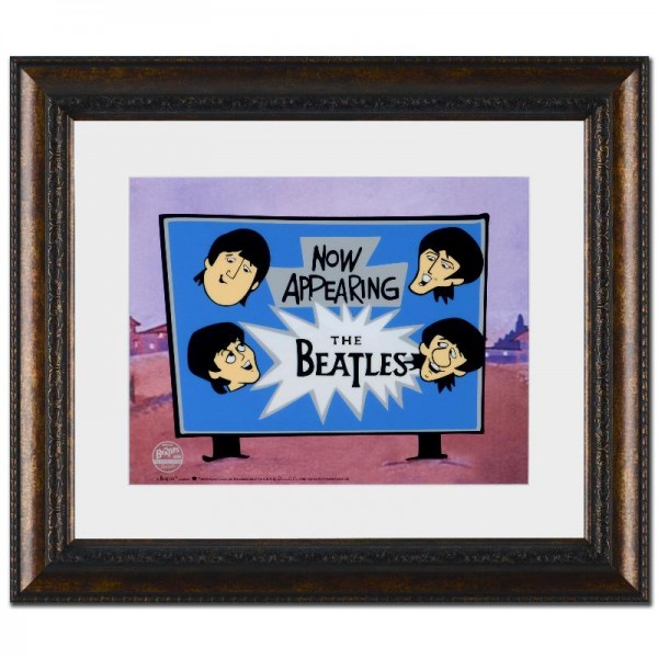 Now Appearing: The Beatles! Limited Edition Sericel Recreated From The Beatles Saturday Morning Cartoon Series! Includes Certificate of Authenticity and Official DenniLu Company Stamp! Custom Framed and Ready to Hang!