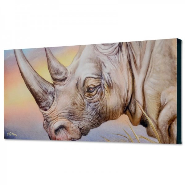 White Rhino Limited Edition Giclee on Canvas by Martin Katon