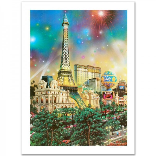 Paris Limited Edition Lithograph by Alexander Chen! Numbered and Hand Signed with Certificate of Authenticity!