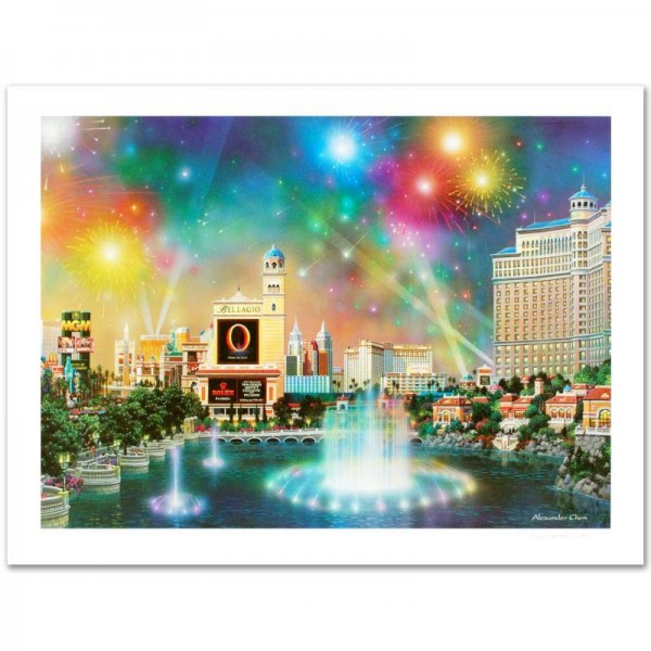 Las Vegas Evening Limited Edition Lithograph by Alexander Chen! Numbered and Hand Signed with Certificate of Authenticity!