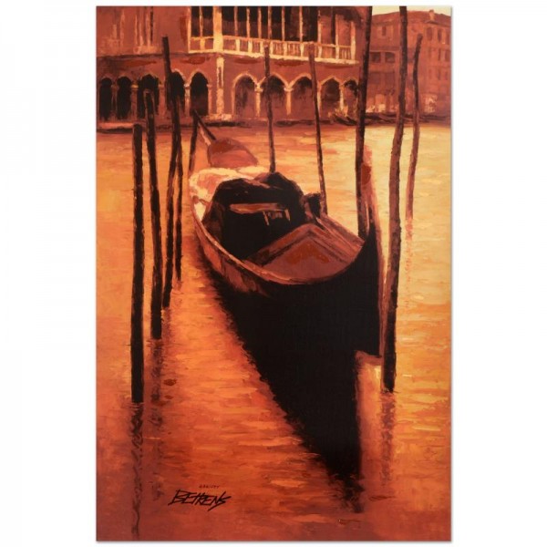 Howard Behrens (1933-2014) - "Sunset Gondola" Limited Edition Hand Embellished Giclee on Canvas