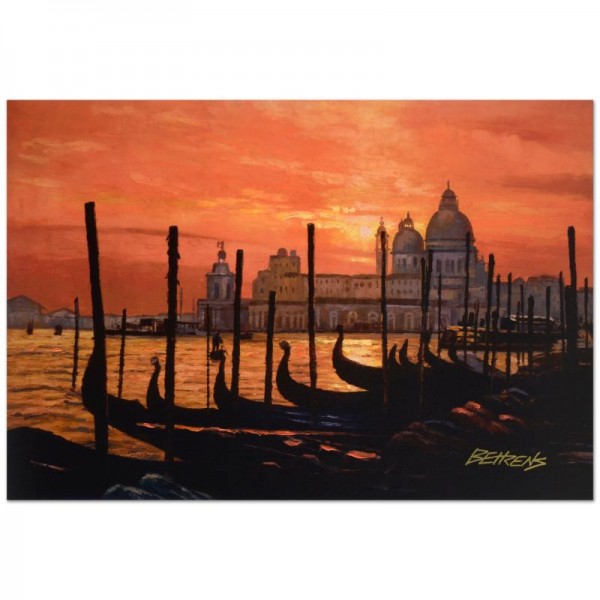 Howard Behrens (1933-2014) - "Sunset on the Grand Canal 2" Limited Edition Hand Embellished Giclee on Canvas