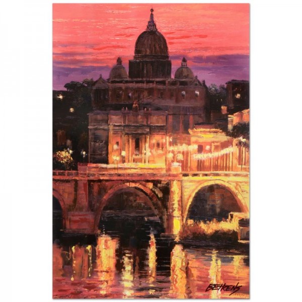 Howard Behrens (1933-2014) - "Sunset Over St. Peter's" Limited Edition Hand Embellished Giclee on Canvas