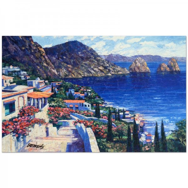 Howard Behrens (1933-2014) - "Isle of Capri" Limited Edition Hand Embellished Giclee on Canvas with a Crackled Finish
