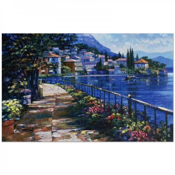 Howard Behrens (1933-2014) - "Sunlit Stroll" Limited Edition Hand Embellished Giclee on Canvas with a Crackled Finish