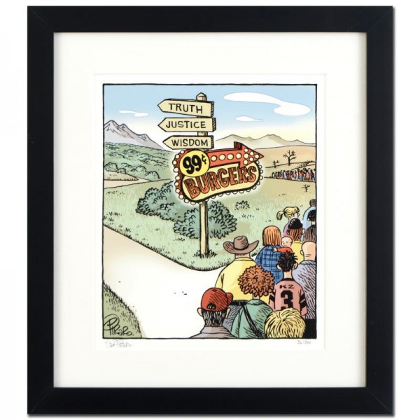 Bizarro! "Burger Wisdom" is a Framed Limited Edition which is Numbered