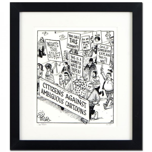 Bizarro! "March Against Ambiguity" is a Framed Limited Edition which is Numbered