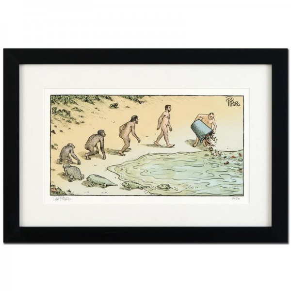 Bizarro! "Evolution Trash" is a Framed Limited Edition which is Numbered