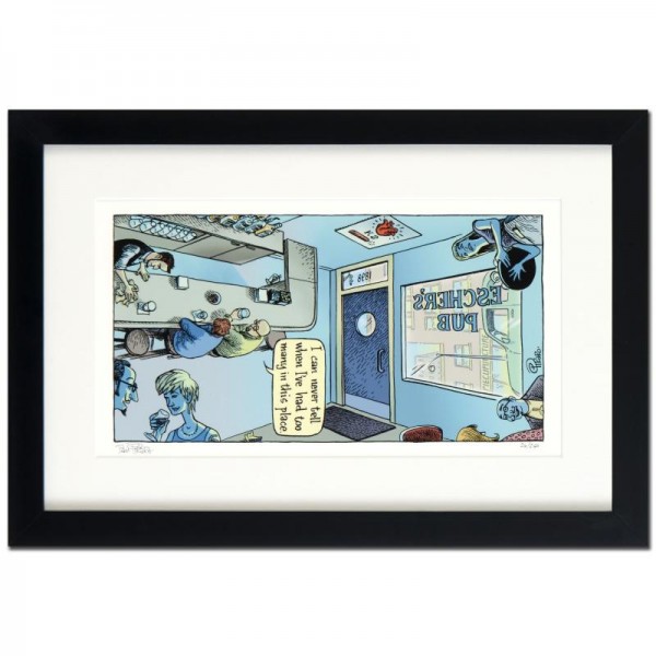 Bizarro! "Escher's Pub" is a Framed Limited Edition which is Numbered