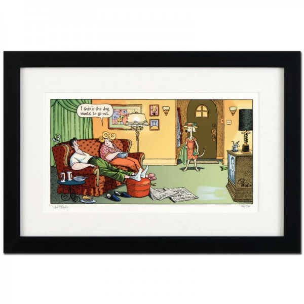 Bizarro! "Dog Goes Out" is a Framed Limited Edition which is Numbered