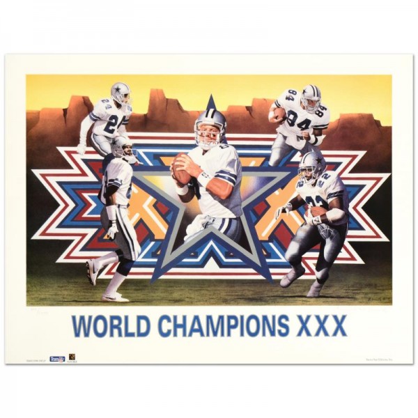 Daniel M. Smith - "World Champion XXX (Cowboys)" Limited Edition Lithograph Dated (1996)