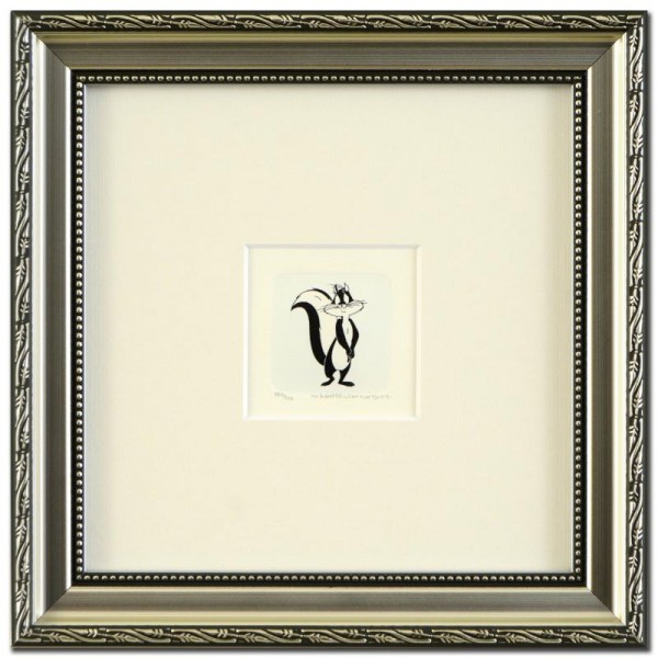 Pepe Le Pew's Girlfriend Framed Limited Edition Etching with Hand-Tinted Color (Dated 1999)!