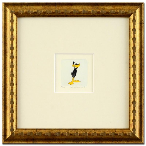 Daffy Duck Framed Limited Edition Etching with Hand-Tinted Color (Dated 1999)!