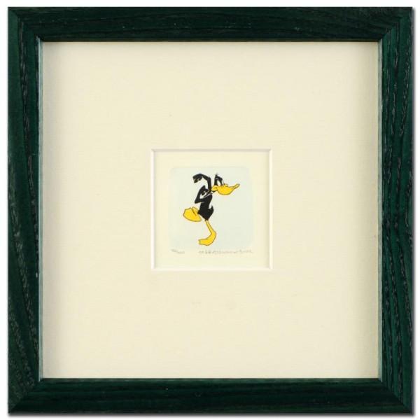 Daffy Duck Framed Limited Edition Hand-Tinted Etching (Dated 1999) from Warner Bros.!