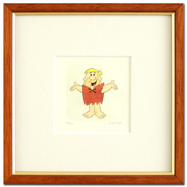 Barney Rubble Framed Limited Edition Hand-Tinted Etching (Dated 1994) from Hanna-Barbera!