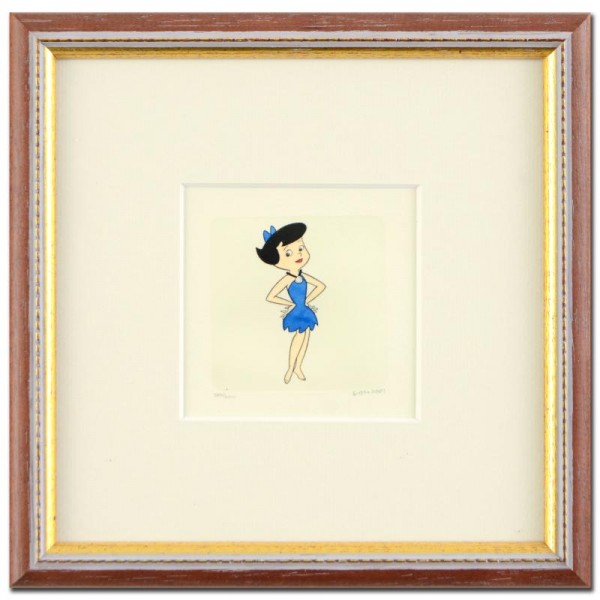 Betty Rubble Framed Limited Edition Hand-Tinted Etching (Dated 1994) from Hanna-Barbera!