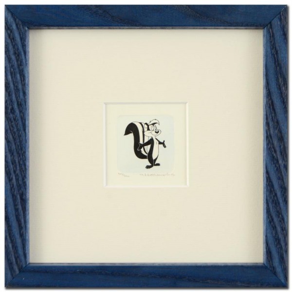 Pepe Le Pew Framed Limited Edition Hand-Tinted Etching (Dated 1999) from Warner Bros.!