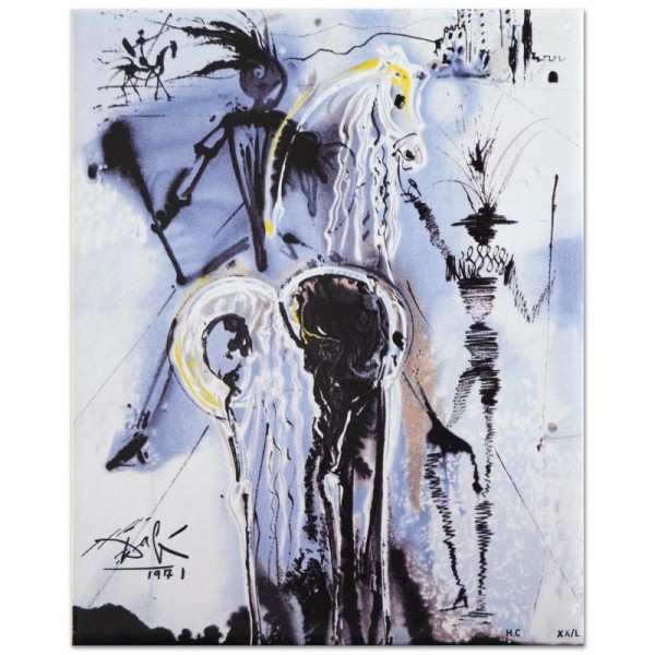 Salvador Dali (1904-1989) - "Don Quixote" SOLD OUT Limited Edition Glazed Ceramic Tile